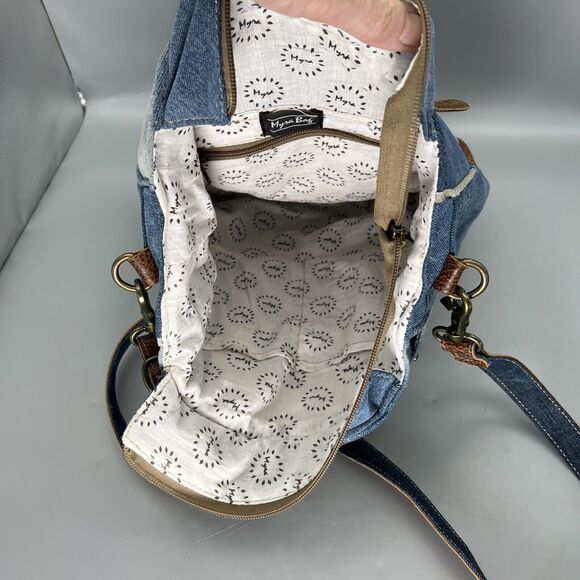 Myra Shoulder Bag- Myra Bag/ Purse canvas, leather Denim Bag - Picture 10 of 13